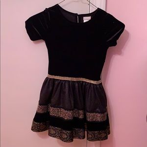Black and gold trim youth dress